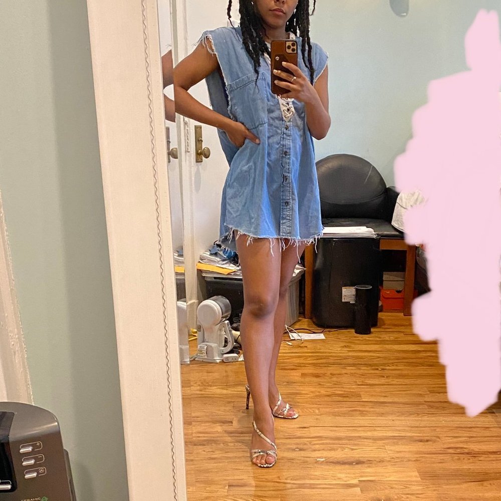 LFSTORES FURST OF A KIND Denim Lace Up Dress